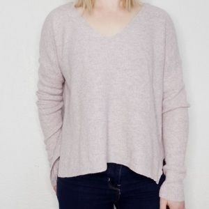 Madewell Light Puple V-Neck Cozy Pullover Sweater